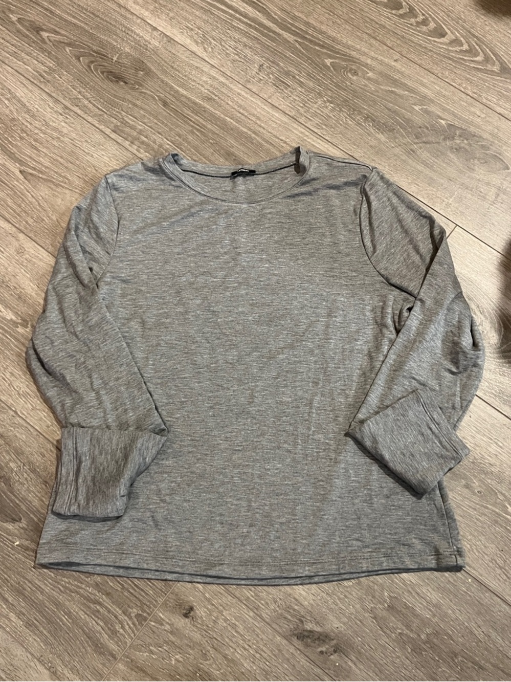 Express Basic Heather Gray Long Sleeve Tee Thick